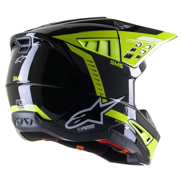 Casque de Motocross SM5 Beam Alpinestars noir et jaune, côté droit