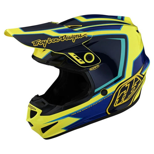 Casque de Motocross GP Ritn Junior Troy Lee Designs jaune, de 3/4 face