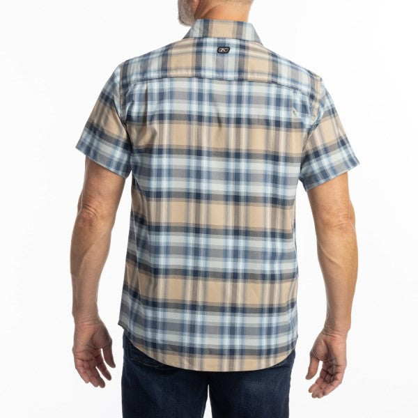 Chemise Nero Stretch Klim jaune et bleu, de dos