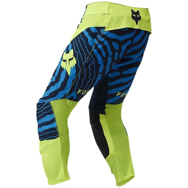 Pantalon de Motocross Flexair Impression Fox jaune et bleu, de dos