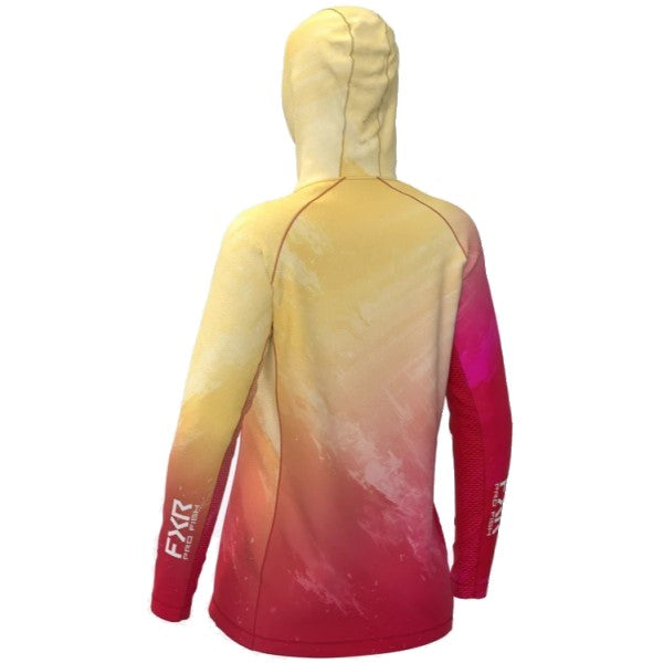 Coton Ouaté Derby Swell Air UPF Femme FXR jaune et rose, de dos