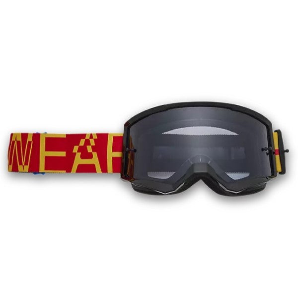 Lunette de Motocross Main Race Spec Lentille Miroir Fox jaune et rouge