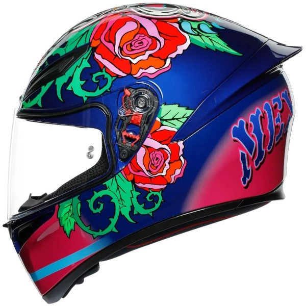 Casque Intégral de Moto K1 Replica Salom| Noir multi-couleur, le côté gauche