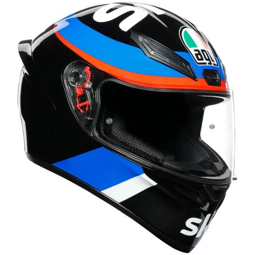 Casque Intégral de Moto K1 Replica Sky Racing Team| Noir multi-couleur, le côté droit