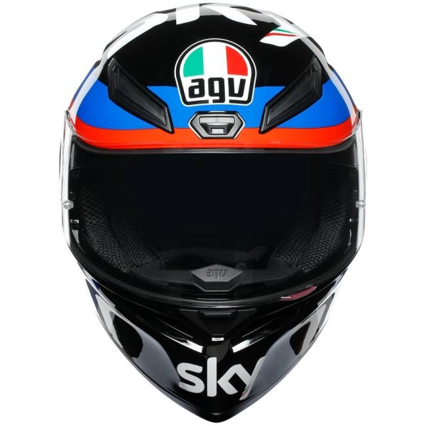 Casque Intégral de Moto K1 Replica Sky Racing Team| Noir multi-couleur, le côté face