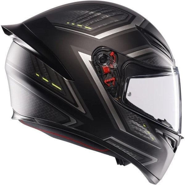 Casque Intégral de Moto K1 S Sling Noir/Gris côté gauche