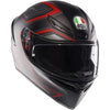 Casque Intégral de Moto K1 S Sling Noir/Rouge côté gauche oblique