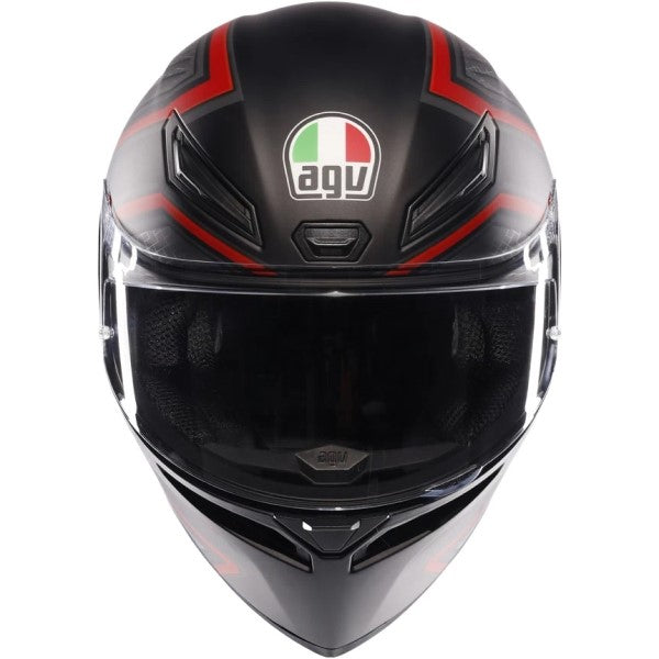 Casque Intégral de Moto K1 S Sling Noir/Rouge de face