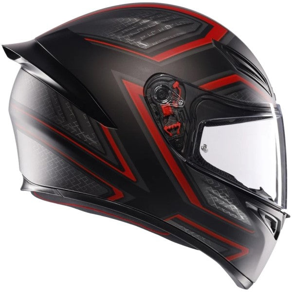 Casque Intégral de Moto K1 S Sling Noir/Rouge de gauche