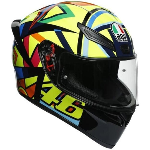 Casque Intégral de Moto K1 Top Soleluna de gauche| Jaune/Multicolore