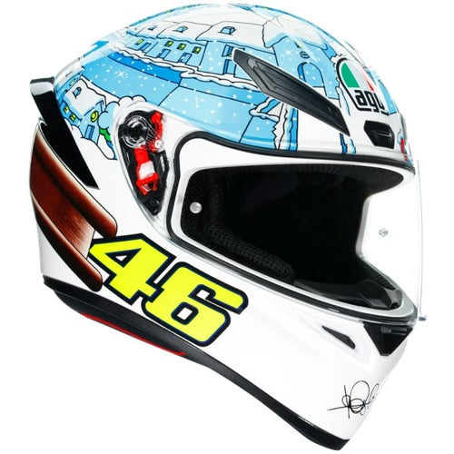 Casque Intégral de Moto K1 Top Rossi Winter Test de droit