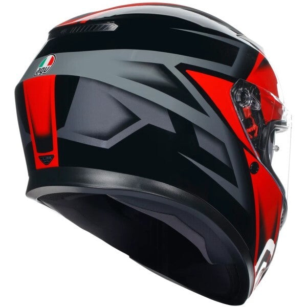 Casque K3 Compound Noir Mat/Rouge Derrière