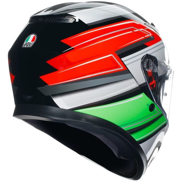 セキュリティ・セーフティ AGV K3 Asian Fit - WING BLACK/ITALY L Full Face Motorcycle Helmet Wing Italie - AGV – ADM Sport