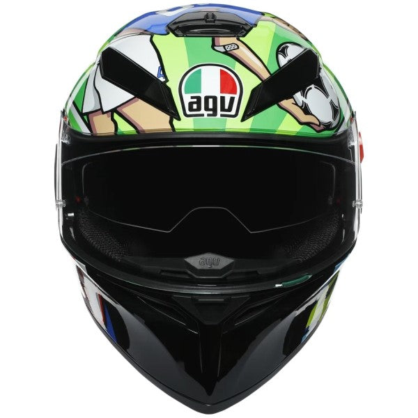 Casque Intégral de Moto K3 Sv Top Rossi Mugello | Vert multicolore, le côté face