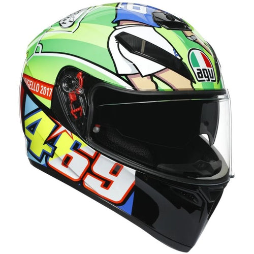 Casque Intégral de Moto K3 Sv Top Rossi Mugello | Vert multicolore, le côté droit