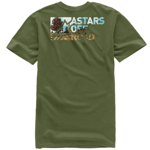 T-Shirt Painted Alpinestars kaki, de dos