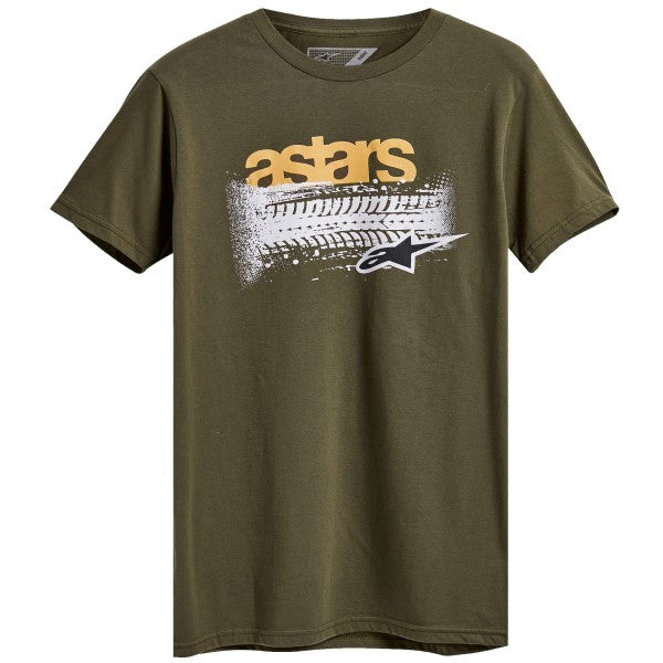 T-Shirt Burnout Alpinestars kaki, de face