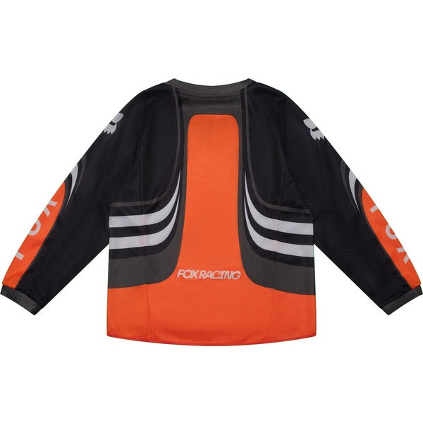 Chandail de Motocross 180 Draft Enfant/Fox/orange, noir, de dos