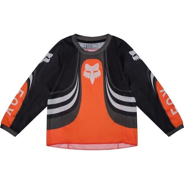 Chandail de Motocross 180 Draft Enfant/Fox/orange, noir, de face