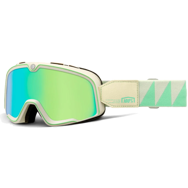 Lunette de Motocross Barstow Lentille Miroir 100% vert et blanc