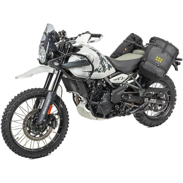 Harnais de Siège de Moto Royal Enfield Himalayan Noir accroché derrière le véhicule