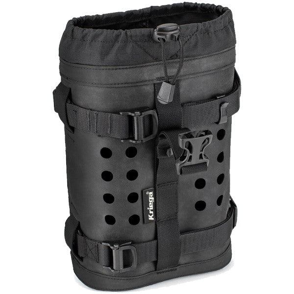 Porte-bouteille pour Sac Latéral de Moto Kriega Noir ouvert de face