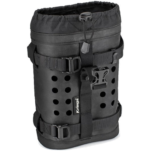 Porte-bouteille pour Sac Latéral de Moto Kriega Noir ouvert de face