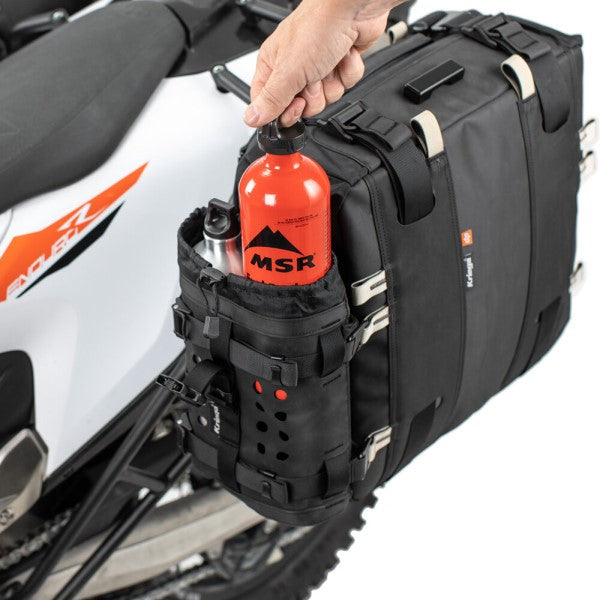Porte-bouteille pour Sac Latéral de Moto Kriega Noir bouteille sortie