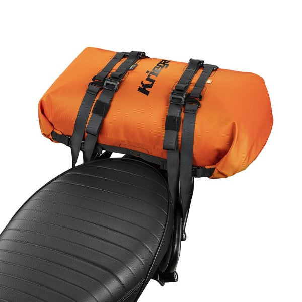 Sac Imperméable de Moto Rollpack-20 Orange attaché au siège