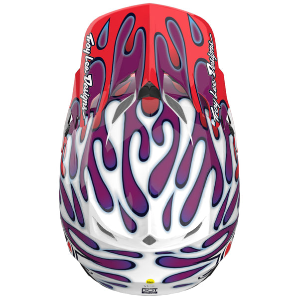 Casque de Motocross SE5 Polycarbonate W/MIPS Overspray Mauve/Blanc, Dessus