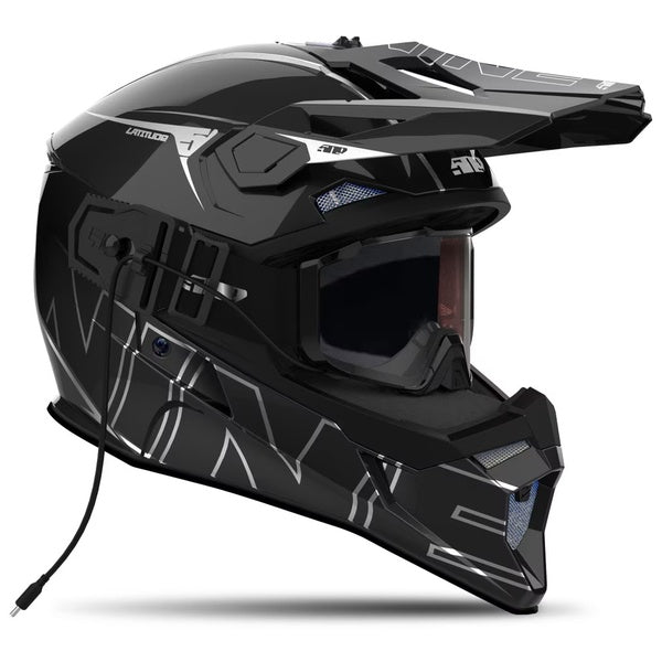 Casque Intégral de Motoneige Latitude Ignite System Noir, de côté