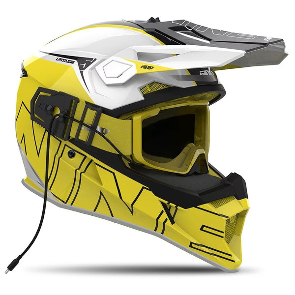 Casque Intégral de Motoneige Latitude Ignite System Jaune, de côté