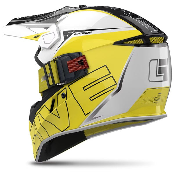 Casque Intégral de Motoneige Latitude Ignite System Jaune, de dos