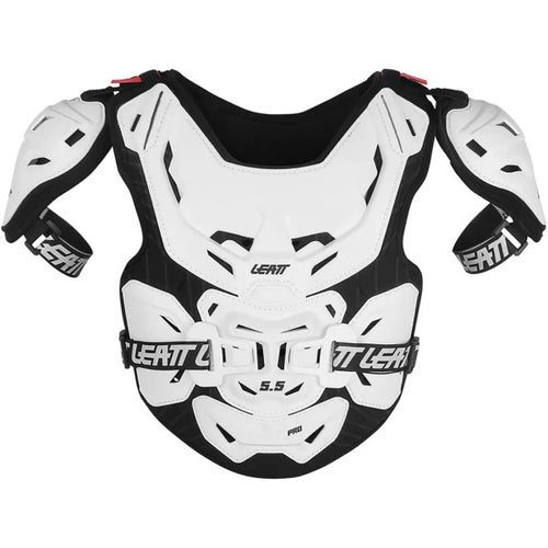 Plastron de Motocross 5.5 Pro Junior Blanc/Noir de face