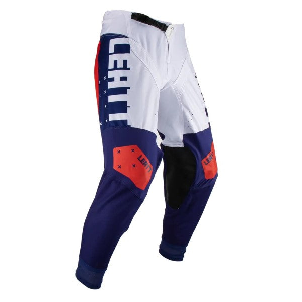 Pantalon de Motocross 4.5 Leatt Blanc/Bleu Devant