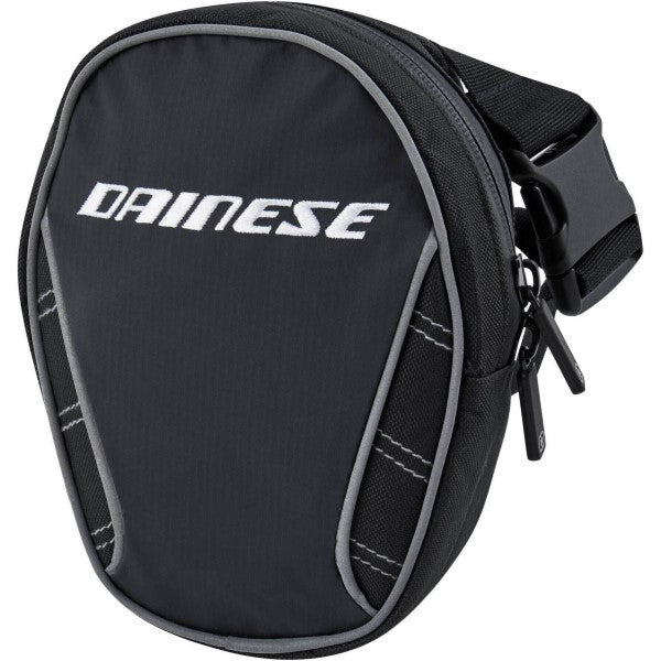 Sac de Jambe de Moto Noir/Gris de face