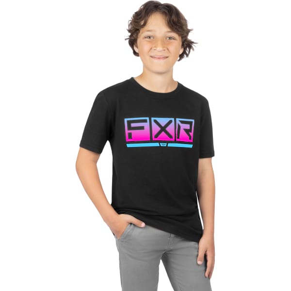 T-Shirt Podium Premium Junior FXR noir/mauve, de face