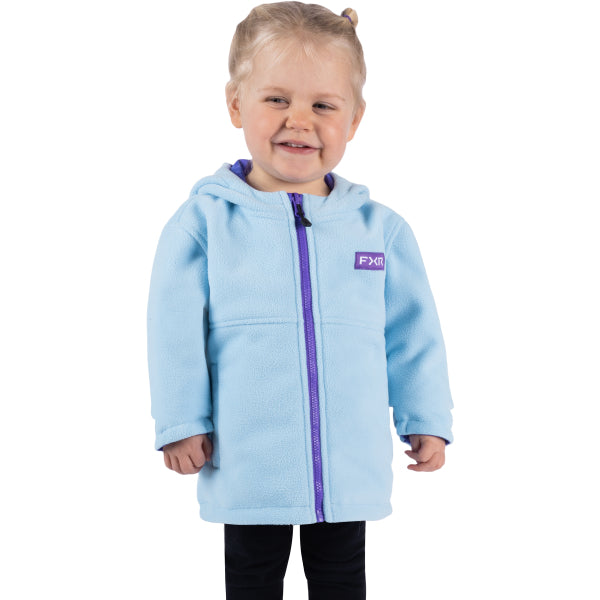 Manteau Ride Reversible Enfant FXR mauve et bleu, côté bleu