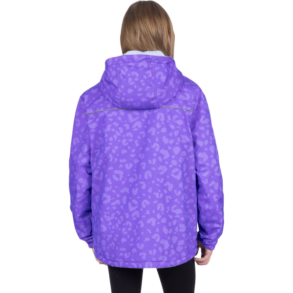 Manteau Ride Réversible Junior FXR mauve et bleu, côté mauve de dos