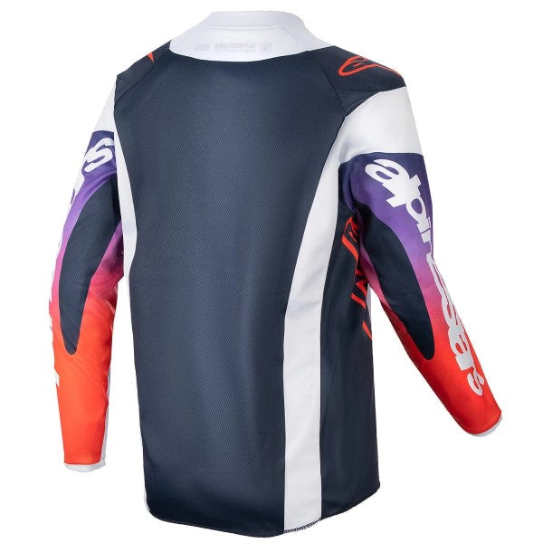 Chandail de Motocross Racer Hoen Junior Alpinestars mauve et orange, de dos