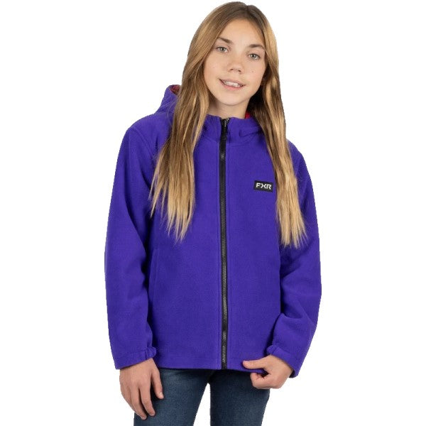 Manteau Ride Réversible Junior FXR mauve et rose, côté mauve