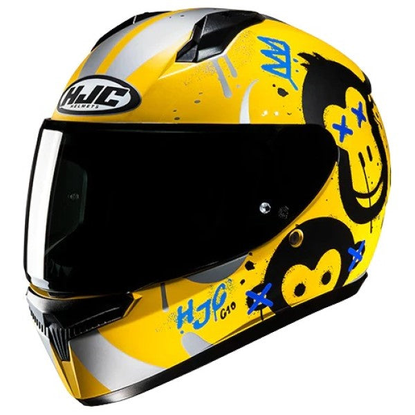 Casque Intégral de Moto C10 GETI Junior Haute visibilité, côté gauche