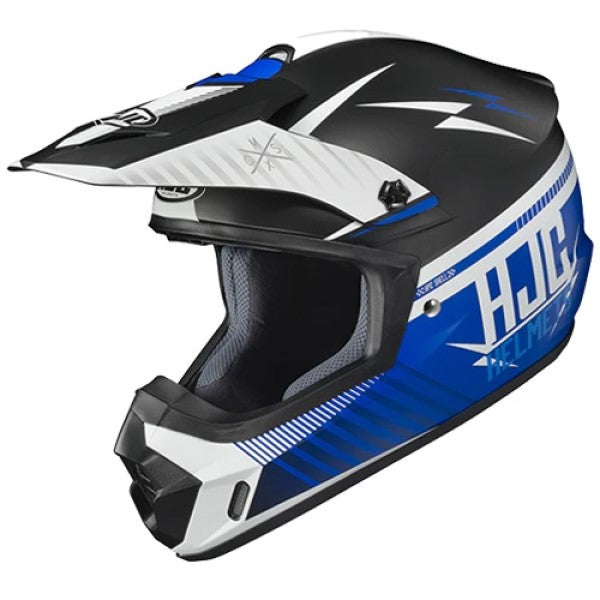 Casque de Motocross CS-MX2 Tweek SF HJC bleu et noir, côté gauche