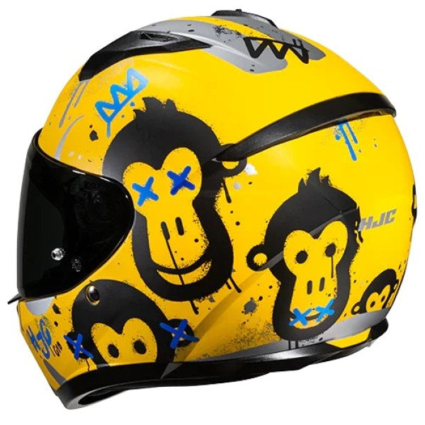 Casque Intégral de Moto C10 GETI Junior Haute visibilité, arrière