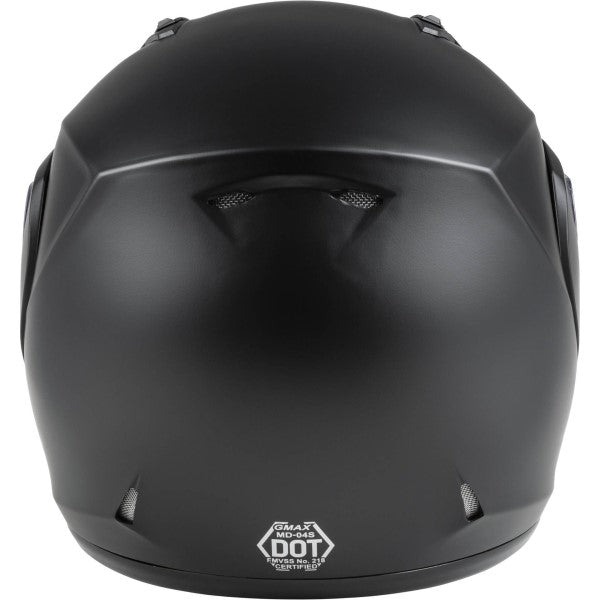 Casque Modulaire de Motoneige MD04 Visière Double Noir Mat de dos