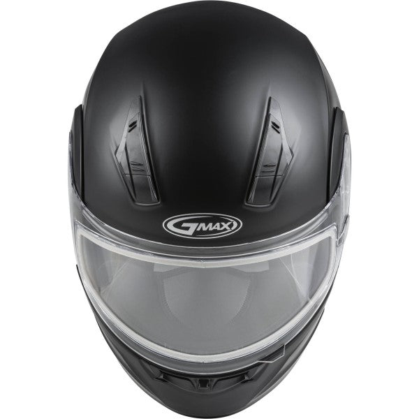 Casque Modulaire de Motoneige MD04 Visière Double Noir Mat de dessus