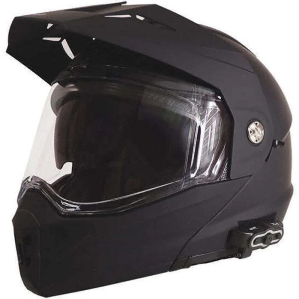 Casque Modulaire de Moto Bluetooth MD74 Noir Mat incliné de face
