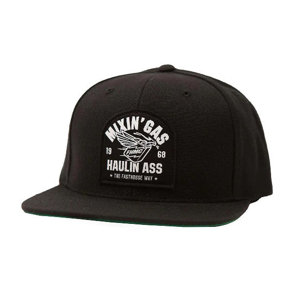 Casquette Mixin Gas/Fasthouse/noir de face 