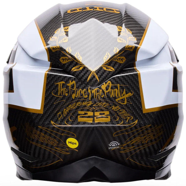 Casque Integral de Moto-10 Spherical  Fast House DID 25 Noir/Or, Dos