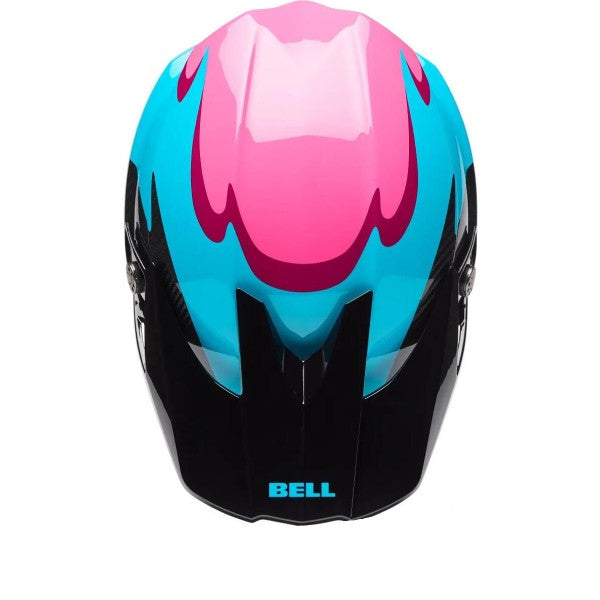 Casque de Motocross Moto-10 Spherical Fluid Carbone Rose/Noir, Dessus